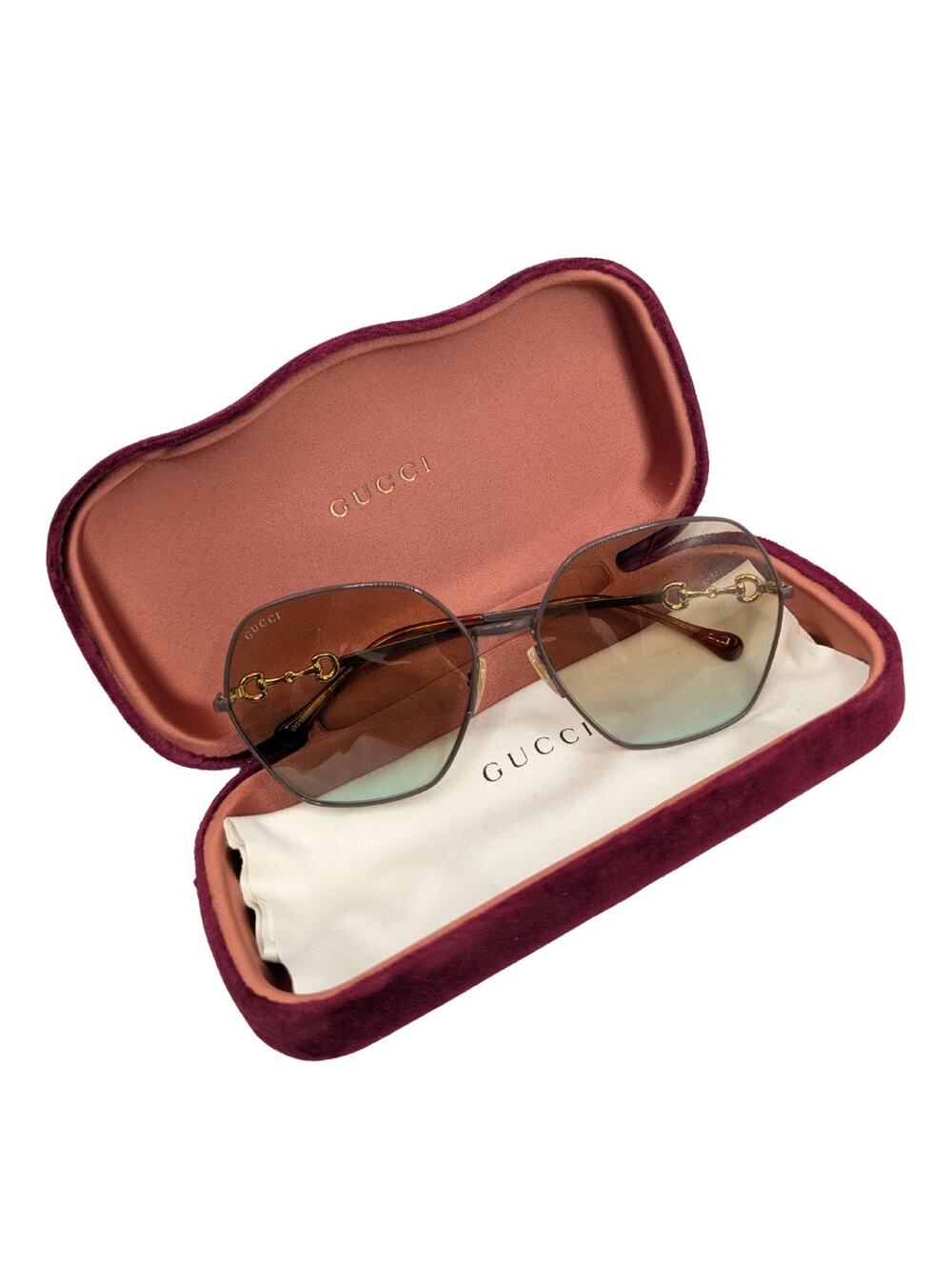 Gucci Horsebit Gold Gradient Sunglasses GG1335s